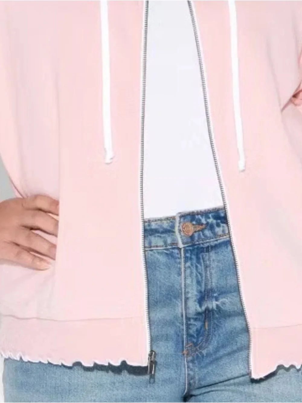 Merrow Edge Hooded Zip-Up Sweatshirt Wild Fable in Blush Women’s Size Large NWT